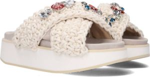 INUIKII Woven Stones Platform Slippers Dames Beige