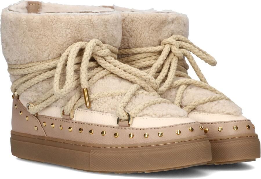INUIKII Vachtlaarzen Dames Curly Rock Maat: 40 Materiaal: Leer Kleur: Beige