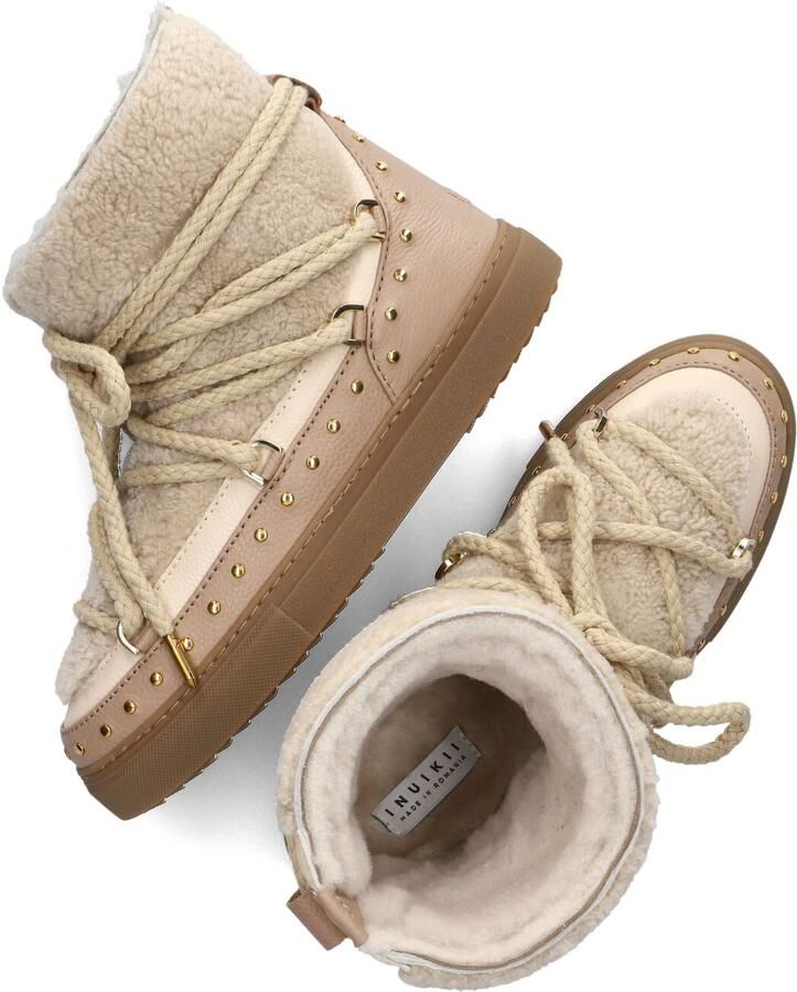 INUIKII Vachtlaarzen Dames Curly Rock Maat: 36 Materiaal: Leer Kleur: Beige