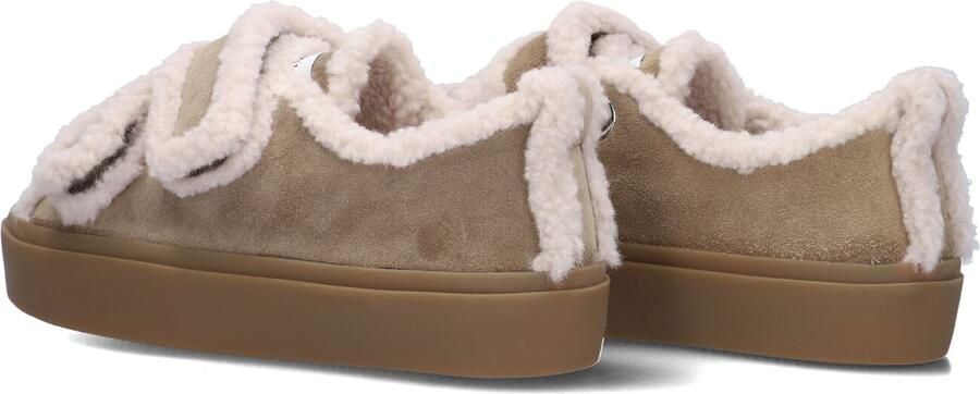 INUIKII Lage Sneakers Dames Shearling Low Velcro Textiel Zand - Foto 5
