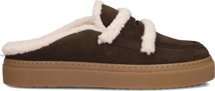 INUIKII Instappers Dames Mule Wool Suède Bruin - Foto 3