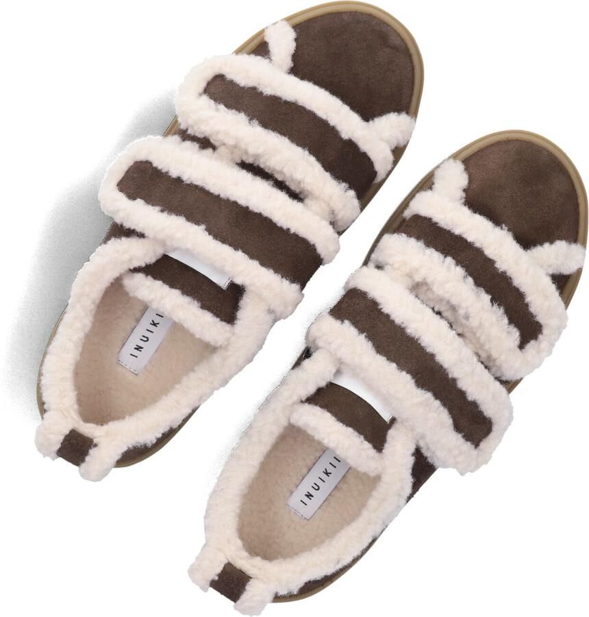 INUIKII Shearling Low Velcro Instappers Dames Bruin - Foto 2