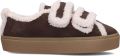 INUIKII Instappers Dames Shearling Low Velcro Textiel Bruin - Donkerbruin