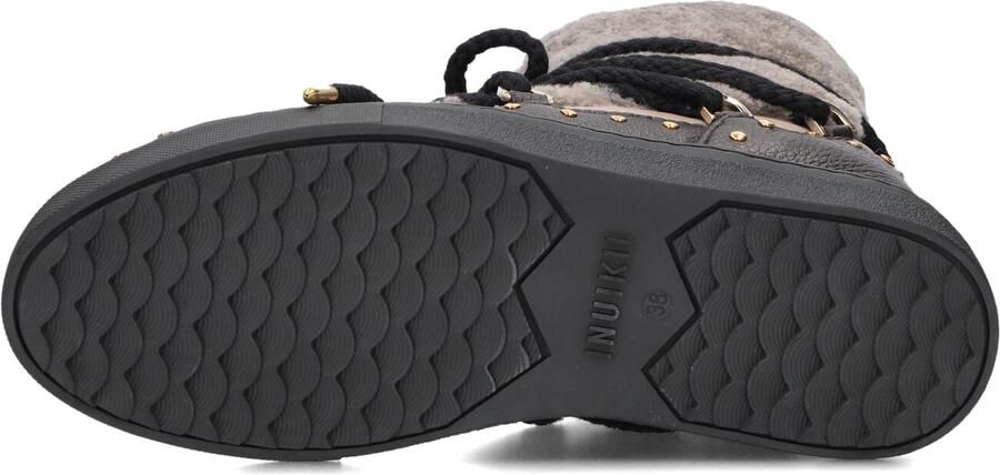 INUIKII Enkellaarsjes Dames Outdoor Snowboots Damesschoenen Leer Curly Rock Zwart combi - Foto 7
