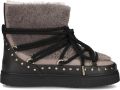 INUIKII Vachtlaarzen Dames Curly Rock Ponyhair Grijs - Grijs