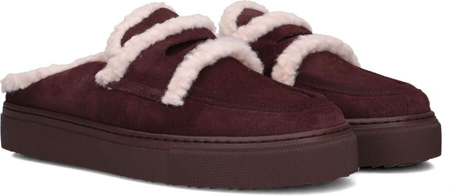 INUIKII Instappers Dames Mule Wool Suède Bordeaux