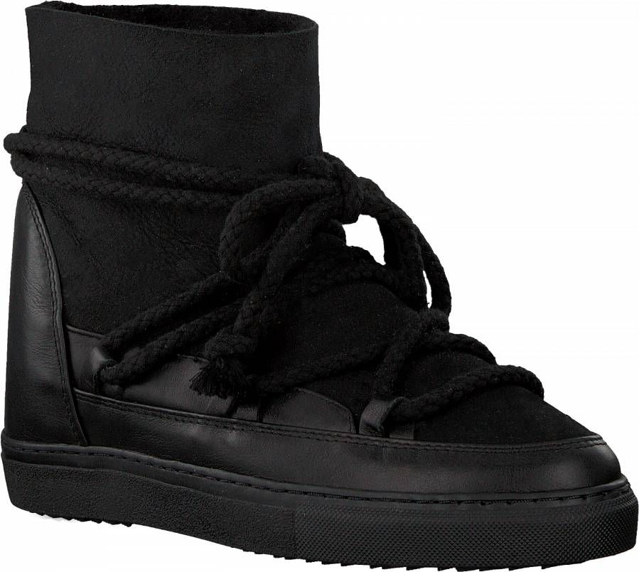 Inuikii Zwarte Suède Leren Sleehak Sneaker Black Dames