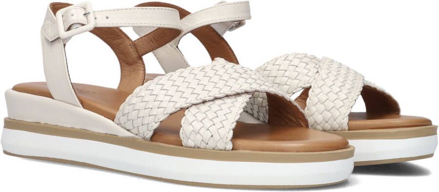 Inuovo Beige Leren Sandalen met Kruisbanden