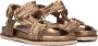 Inuovo Bronzen Geweven Sandalen met Klittenbandsluiting Brown Dames - Thumbnail 1