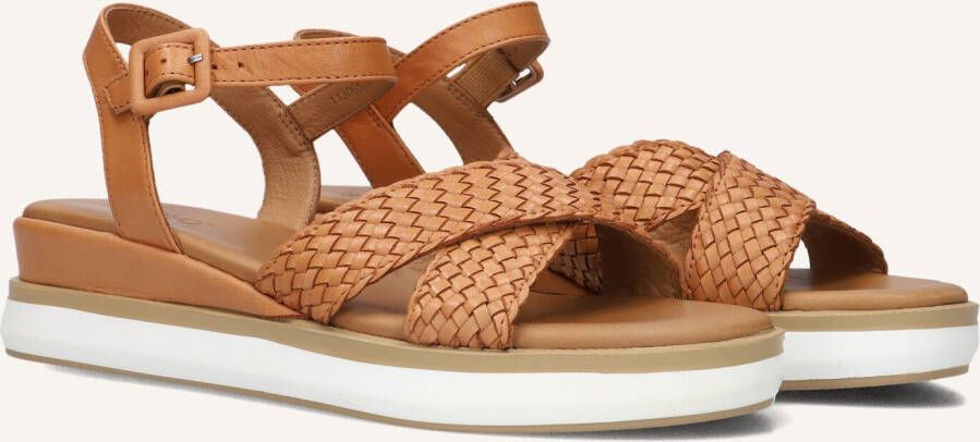 Inuovo Cognac Leren Sandalen met Kruisbanden