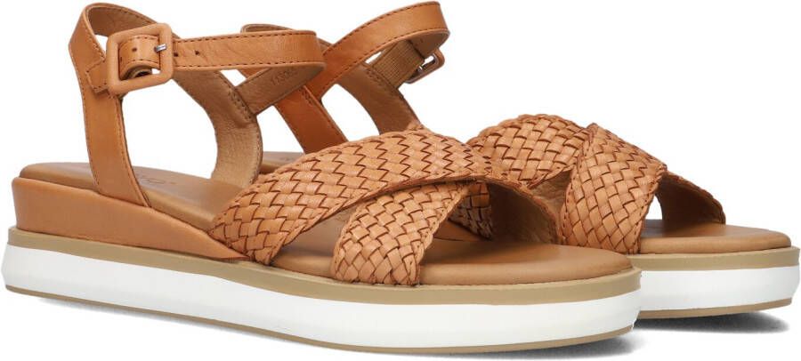 Inuovo Cognac Leren Sandalen met Kruisbanden
