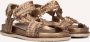 Inuovo Bronzen Geweven Sandalen met Klittenbandsluiting - Thumbnail 1