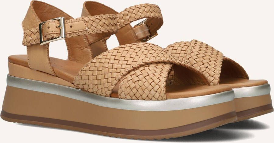 Inuovo Bruin leren kruisband sandalen Brown Dames