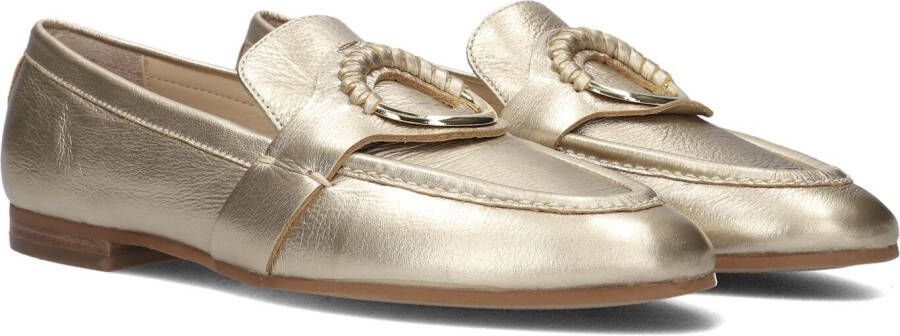 Inuovo Gouden Leren Loafers voor Vrouwen Yellow Dames