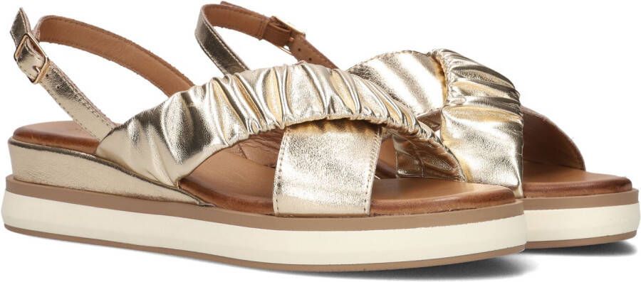Inuovo Gouden Leren Sandalen Stijlvol Model