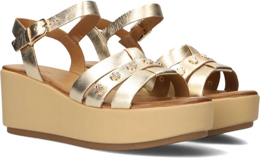 Inuovo 123124 Sandalen Met Sleehak Dames Goudkleurig