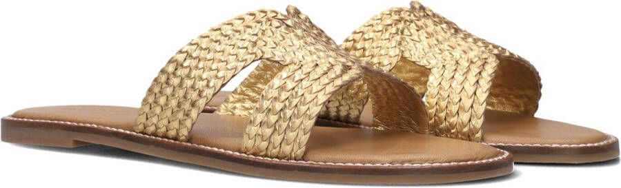 Inuovo Gouden Gevlochten Slippers Yellow Dames