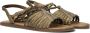Inuovo Khaki Strappy Leren Sandalen Green Dames - Thumbnail 1