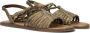 Inuovo Khaki Strappy Leren Sandalen Green Dames - Thumbnail 1