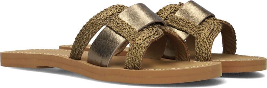 Inuovo Khaki Leren Slippers Stijlvol Model Green Dames