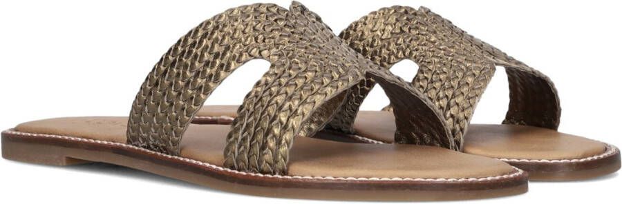 Inuovo Khaki Gevlochten Slippers Green Dames