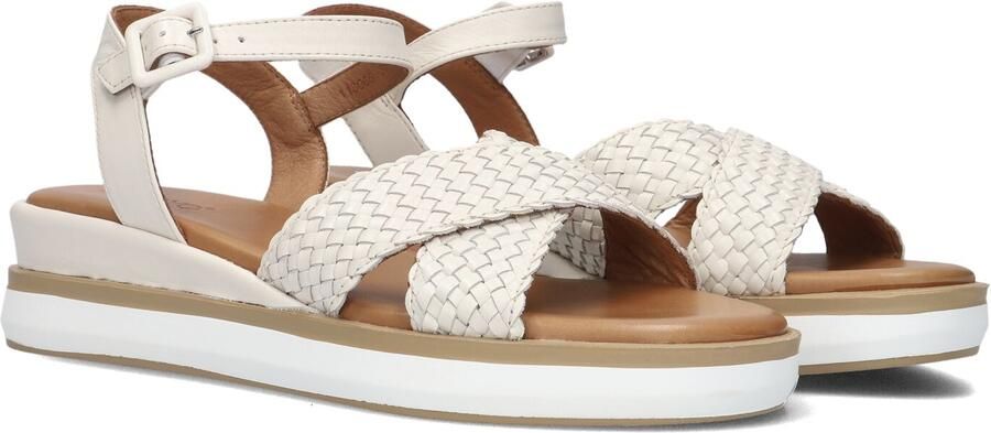 Inuovo Beige Leren Sandalen met Kruisbanden
