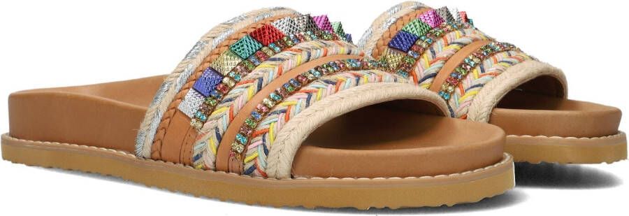 Inuovo Kleurrijke Leren Slippers met Stijlvolle Details Multicolor Dames