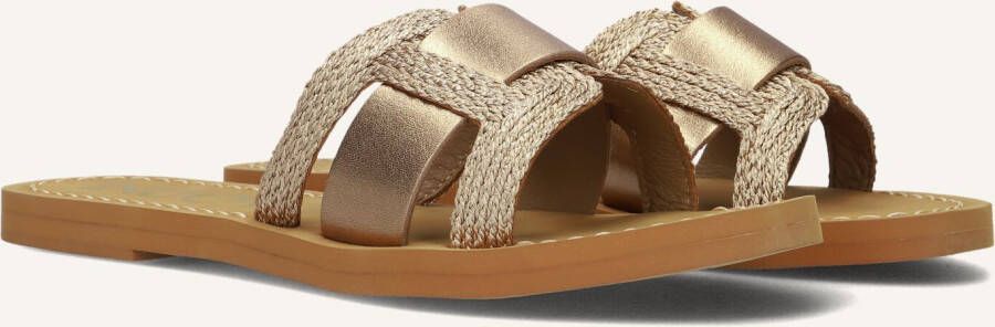 Inuovo Roségouden Gevlochten Leren Slippers