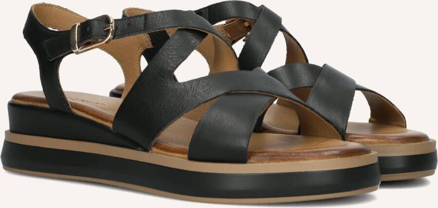 Inuovo Elegante Zwarte Platte Sandalen