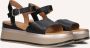 Inuovo Zwarte Leren Sandalen met Gouden Gesp - Thumbnail 1