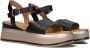 Inuovo Zwarte Leren Sandalen met Gouden Gesp - Thumbnail 1