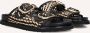 Inuovo Zwarte Raffia Slippers met Gesp - Thumbnail 1