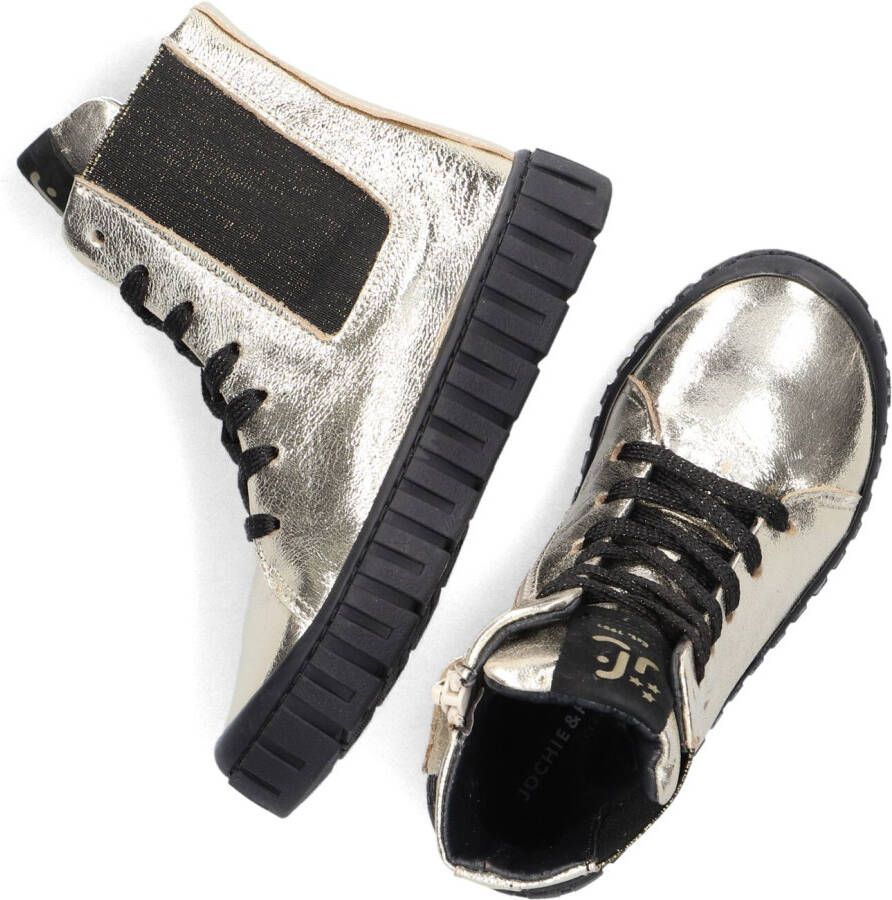 Jochie & Freaks Brune Veterboots Laarzen Met Veters Meisjes Kids Goud