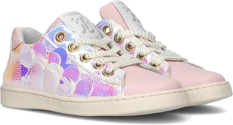 Jochie & Freaks Coco Lage sneakers Leren Sneaker Meisjes Roze