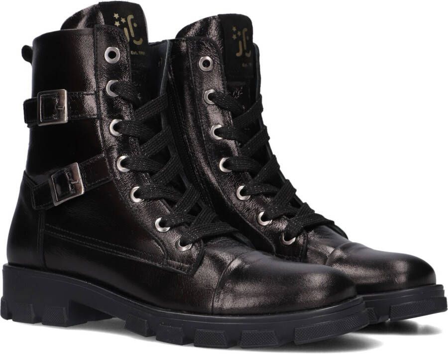 Jochie & Freaks Jochie Bindy xs 23786 208 BlackPatent Meisjes Veterboot Zwart