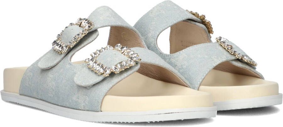 JOSH V MECIA sandalen van denim met logodessin Light Blauw Denim Polyester
