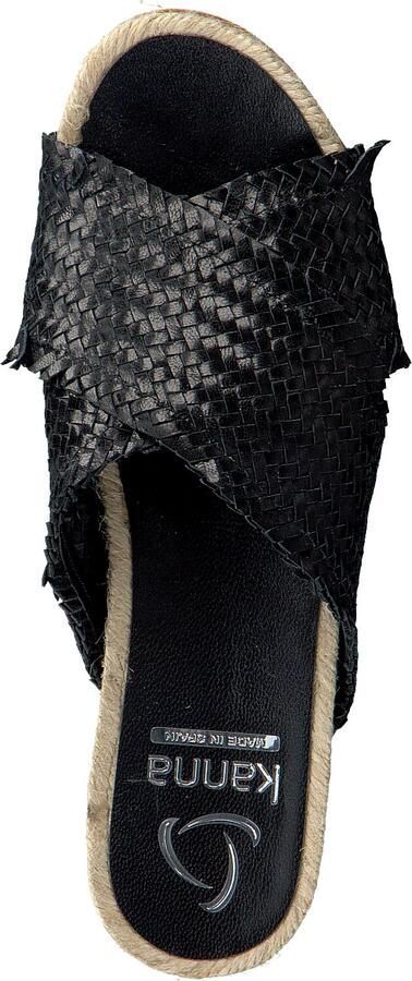 Kanna Zwarte Franje Leren Slippers - Foto 3