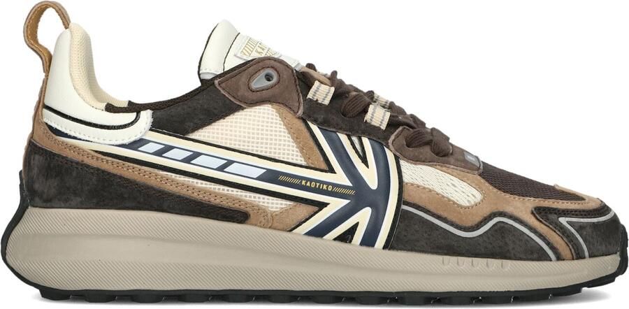 Kaotiko Vancouver Tech Sneakers Heren Leren Sneaker Bruin - Foto 3