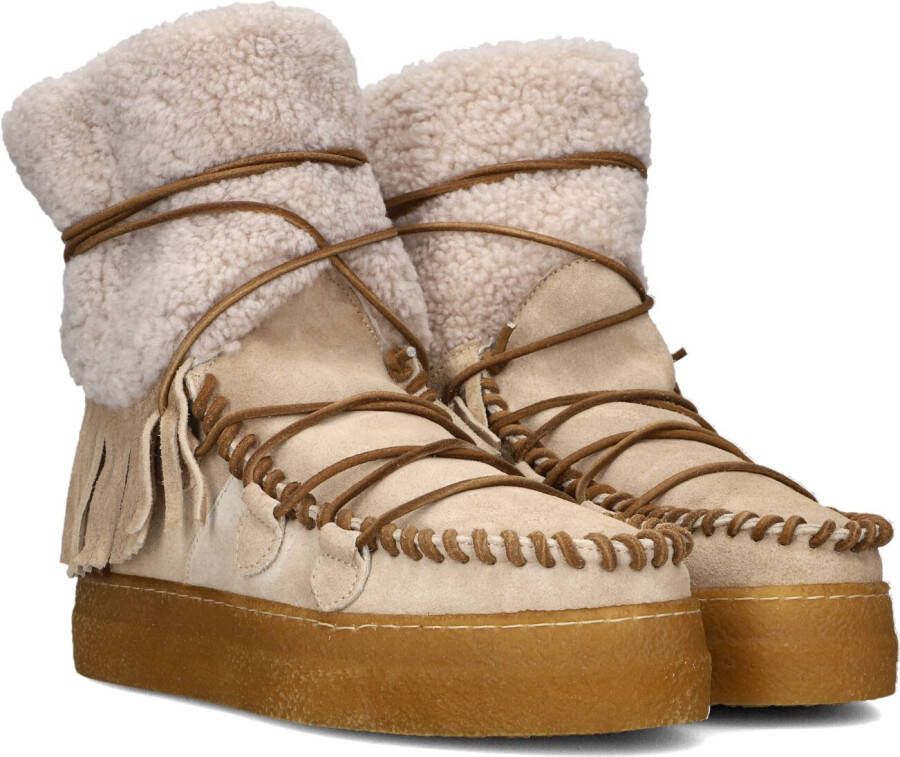 Karma Of Charme Ymiz Indio Indian Veterboots Laarzen Met Veters Dames Beige