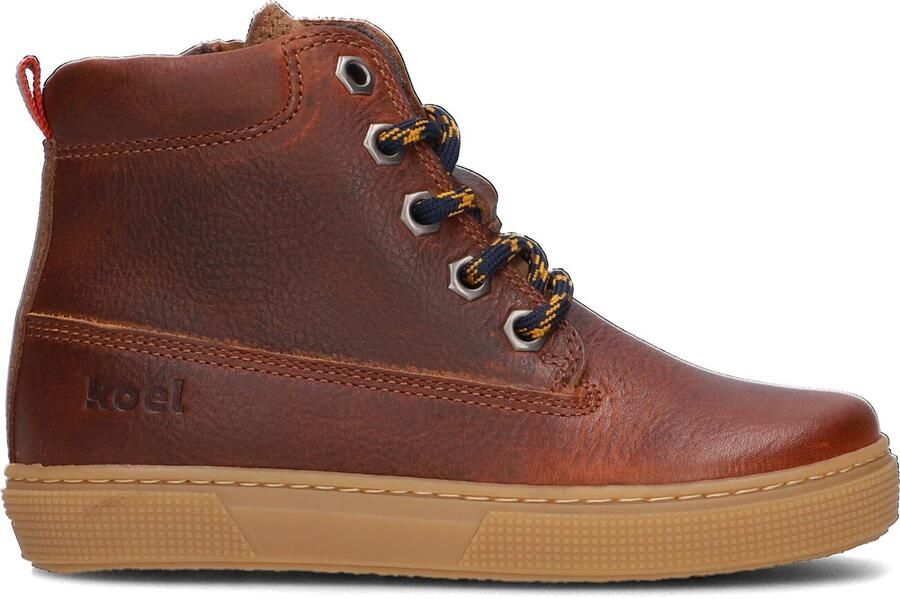 Koel4kids 03m008 Hoge sneakers Leren Sneaker Jongens Kids Cognac