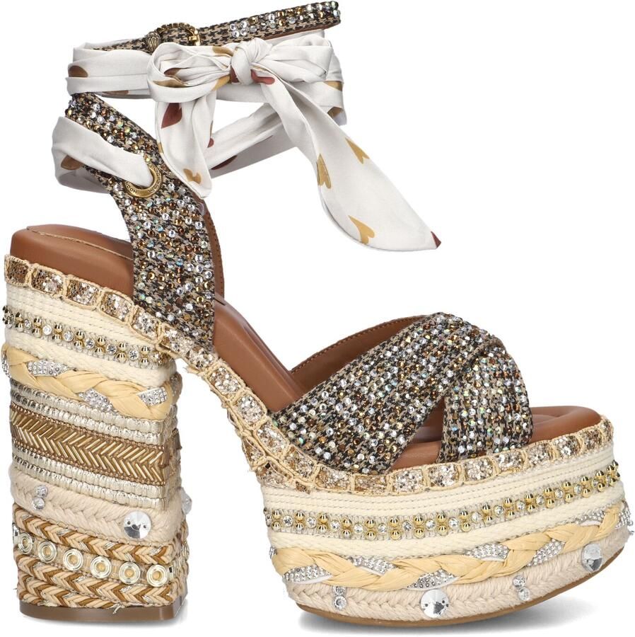 Kurt Geiger London Chelsea Scarf Platform Hakken Dames Beige - Foto 2