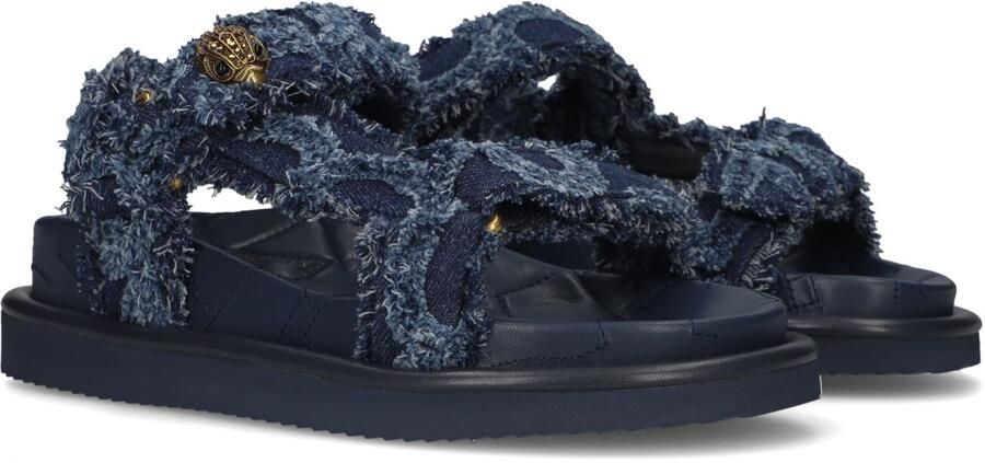 Kurt Geiger London Dames Platte sandalen Orson Sandal Blauw Textiel Plateauzool