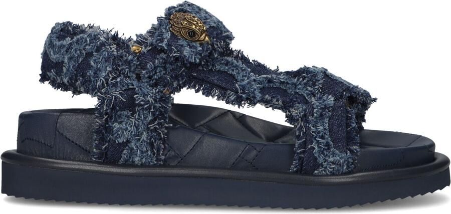 Kurt Geiger London Dames Platte sandalen Orson Sandal Blauw Textiel Plateauzool - Foto 4