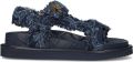 Kurt Geiger London Dames Platte sandalen Orson Sandal Blauw Textiel Plateauzool - Blauw