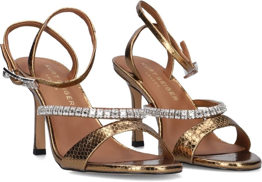 KURT GEIGER LONDON Gouden Sandalen Crystal Strap Sandal 90