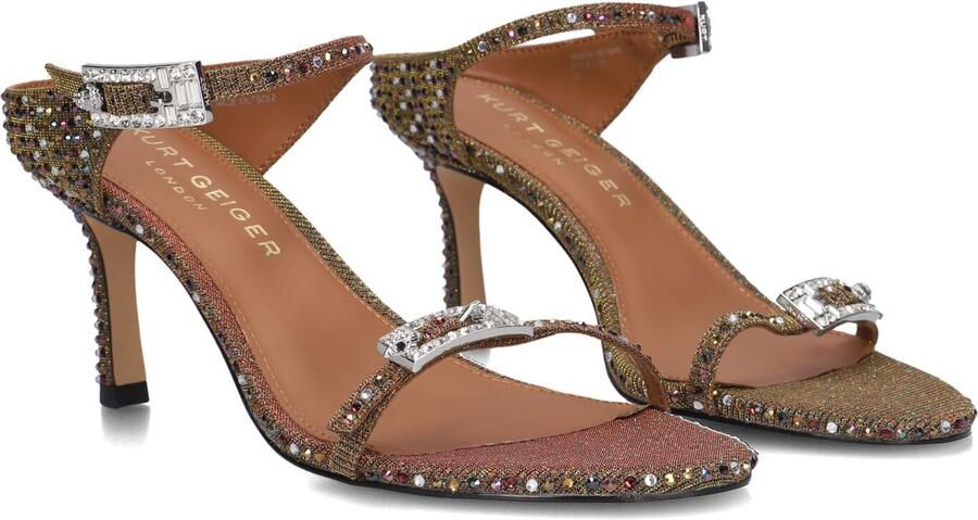 Kurt Geiger London Strass Double Buckle Sdl Sandalen Dames Goudkleurig