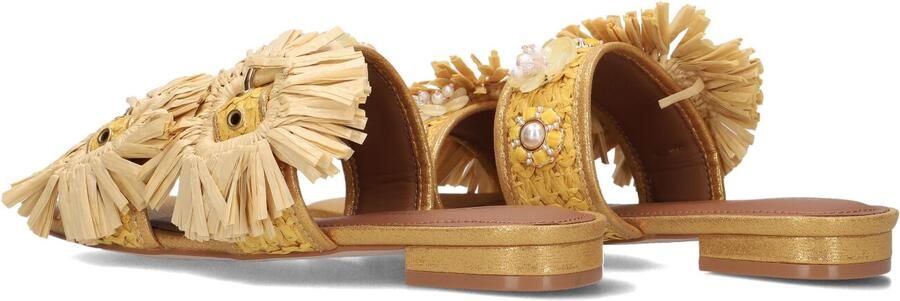 Kurt Geiger London Raffia Buckle Flat Sdl Slippers Dames Goudkleurig - Foto 5