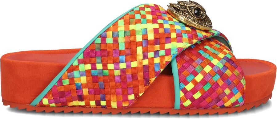 Kurt Geiger London Chelsea Cross Strap Slippers Dames Oranje - Foto 4