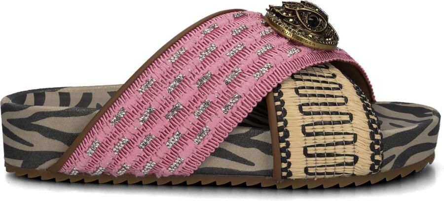 Kurt Geiger London Chelsea Cross Strap Slippers Dames Roze - Foto 4