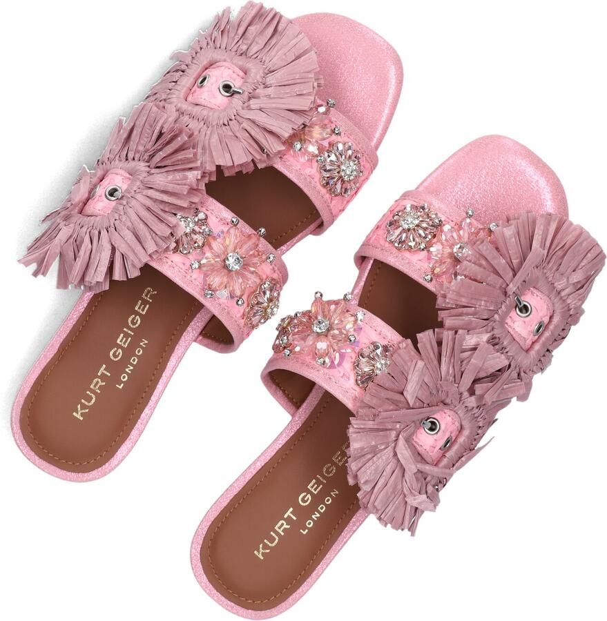 Kurt Geiger London Raffia Buckle Flat Sdl Slippers Dames Roze - Foto 2